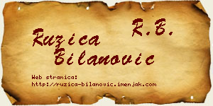Ružica Bilanović vizit kartica